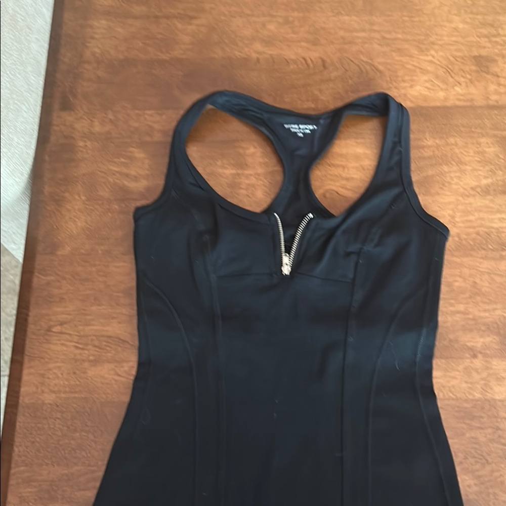 Black Zip-Front Sport Tank Top